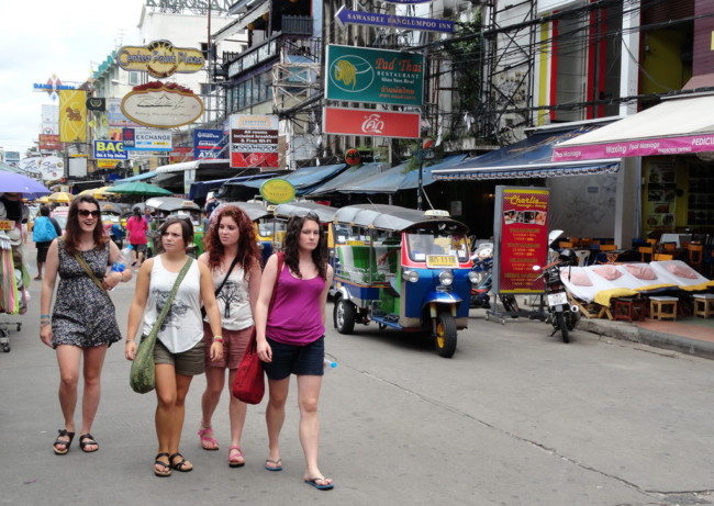 Nightlife sexy girls Khao San Road in Bangkok